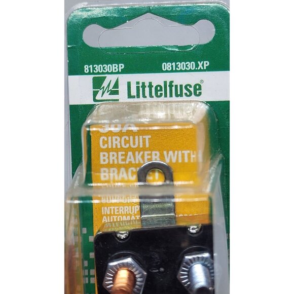 Littelfuse 30A Circuit Breaker with Bracket OEM 813030BP 0813030.XP - Picture 5 of 16